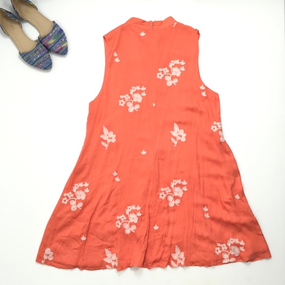 Honey Belle | Orange White Flower Sleeveless Dress - Picture 5 of 8